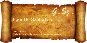 Gyurik Szabolcs névjegykártya
